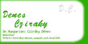denes cziraky business card