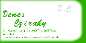 denes cziraky business card